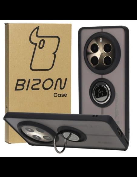 Bizon Case Hybrid Ring Realme 12 Pro / 12 Pro+ rauchig mit einem schwarzen Rahmen