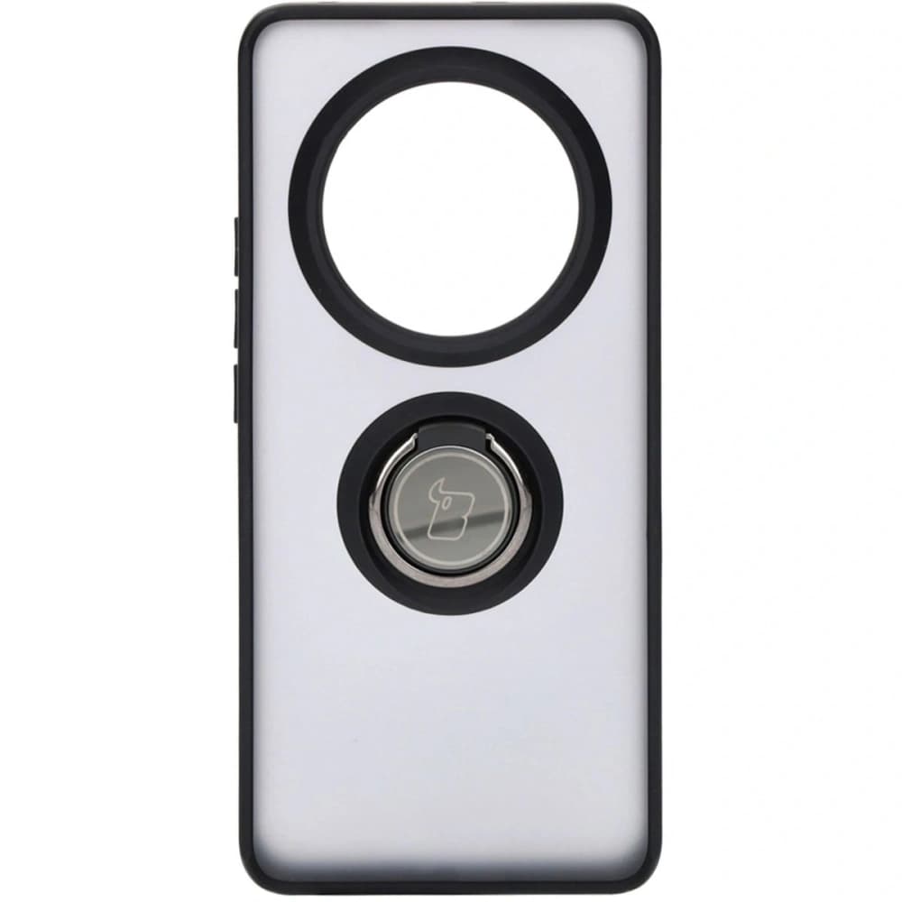 Etui s úchopem na prst Bizon Case Hybrid Ring pro Realme 12 Pro / 12 Pro+ kouřové s černým rámem - 2