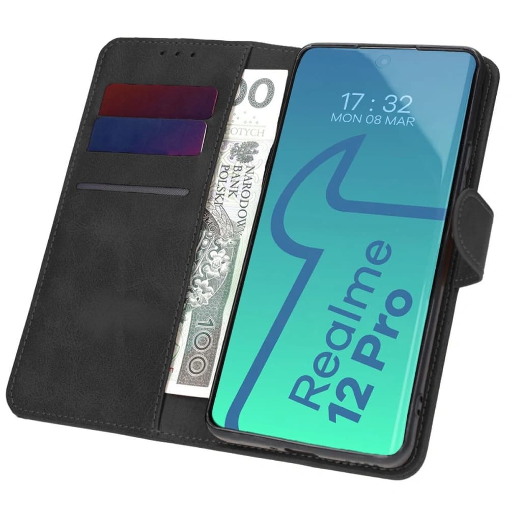 Pouzdro s klopou Bizon Case Pocket pro Realme 12 Pro / 12 Pro+ černé - 1