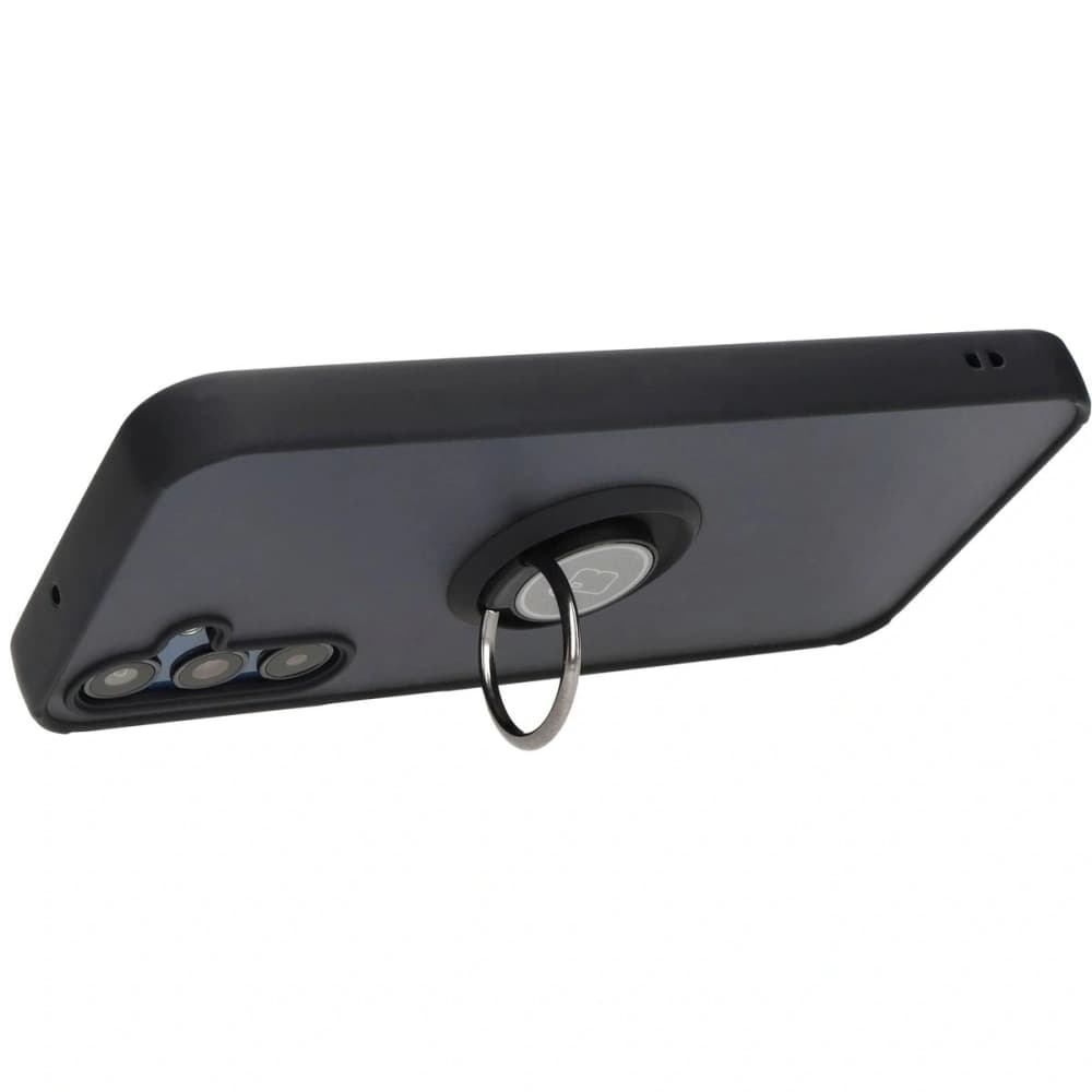 Etui z uchwytem na palec Bizon Case Hybrid Ring do Samsung Galaxy M15 5G kouřové s černým rámem - 5