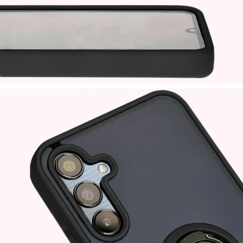 Etui z uchwytem na palec Bizon Case Hybrid Ring do Samsung Galaxy M15 5G kouřové s černým rámem - 7