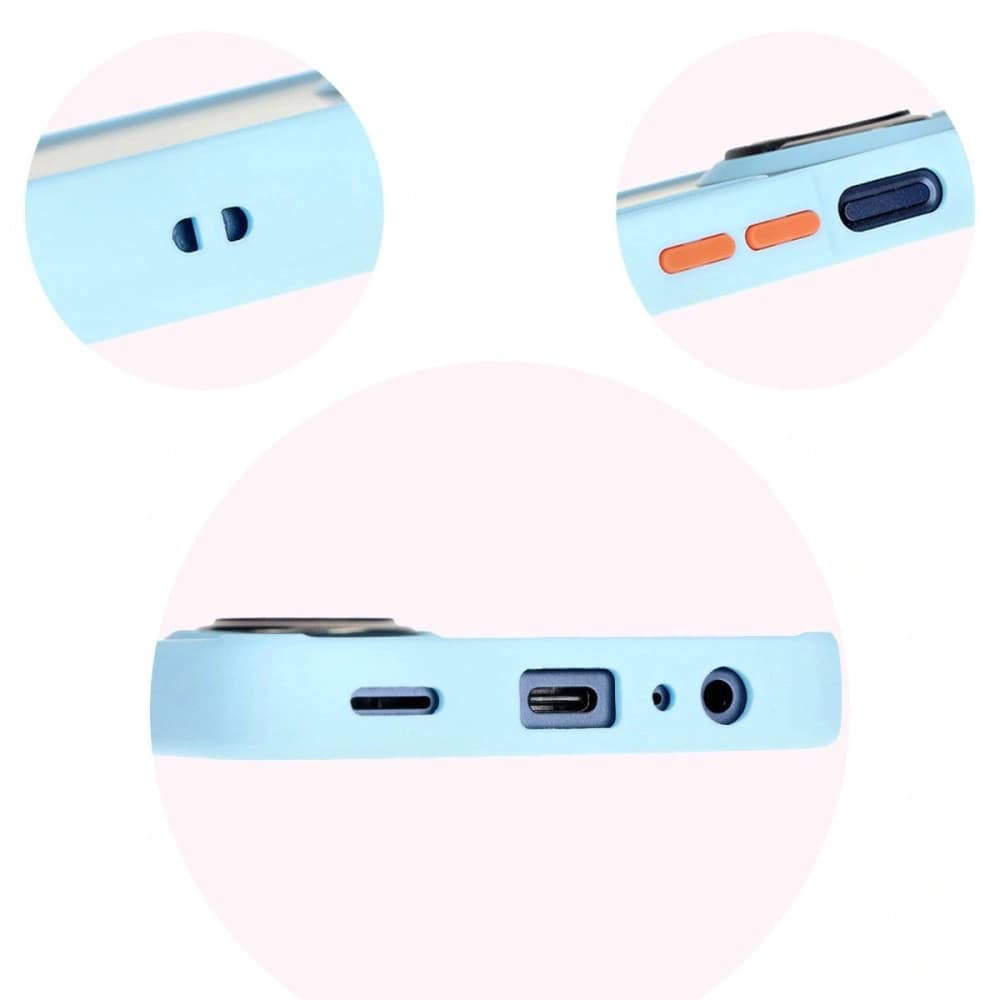 Etui s úchytem na prst Bizon Case Hybrid Ring do Samsung Galaxy M15 5G kouřové s jasně modrým rámečkem - 8