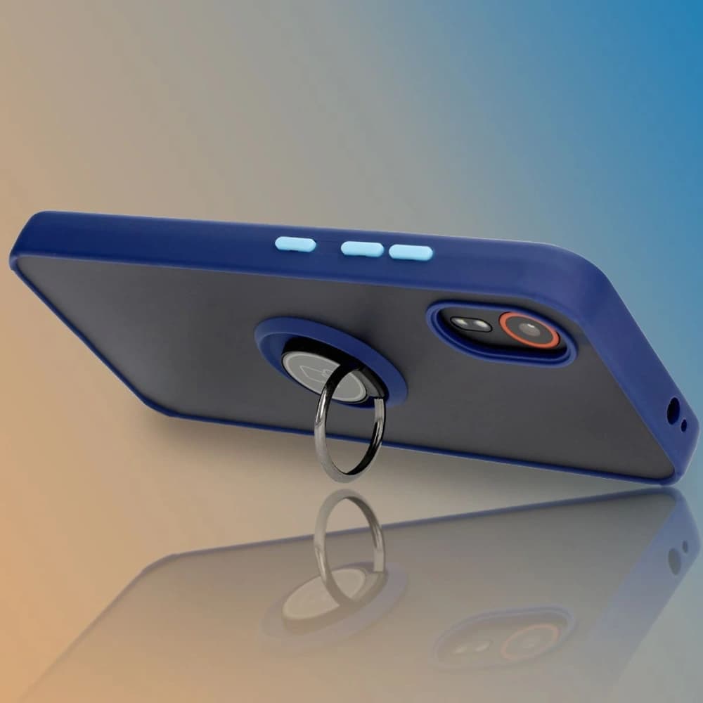 Bizon Case Hybrid Ring Samsung Galaxy Xcover7 fumuriu cu un cadru albastru închis - 9