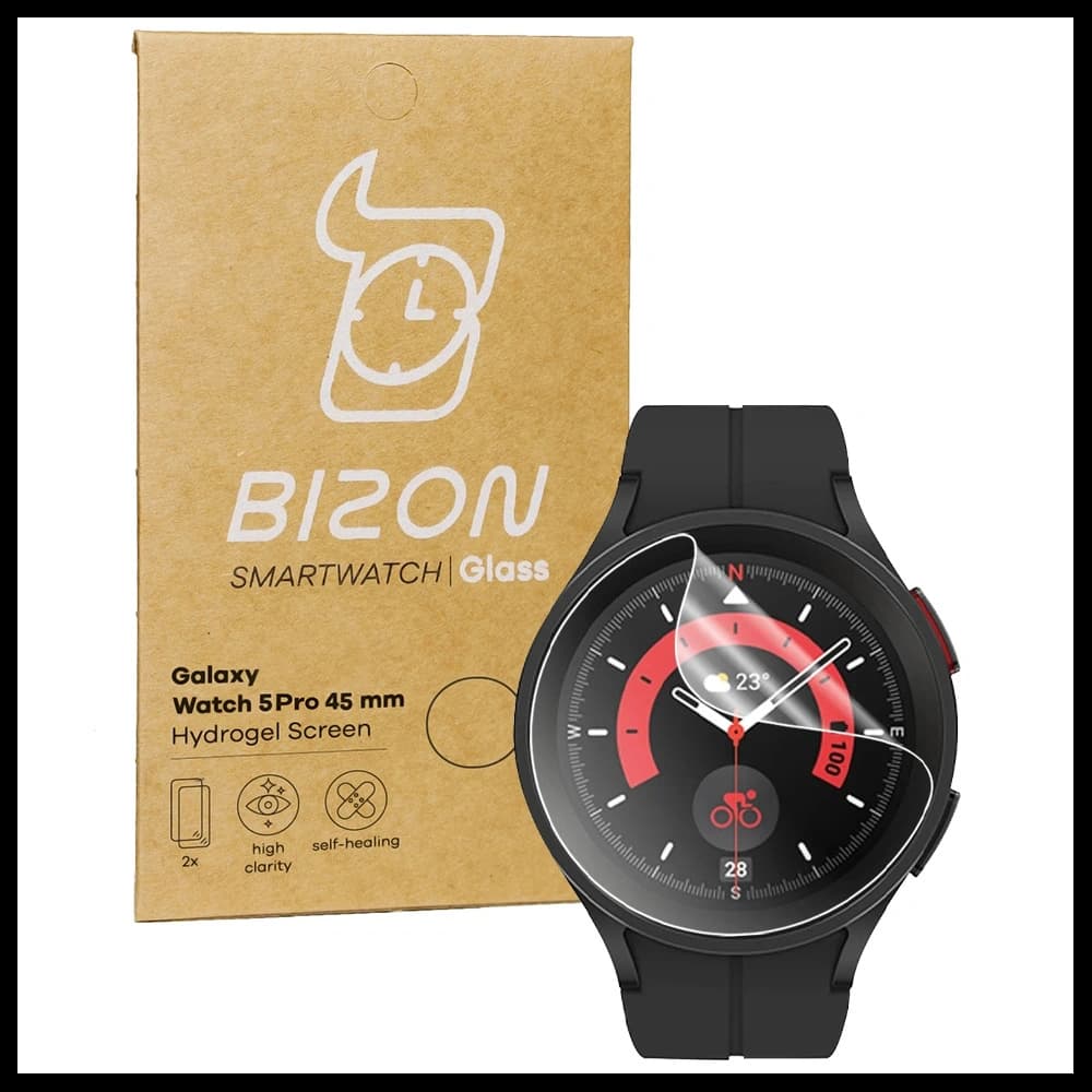 Folie hydrogelové na displej Bizon Glass Watch Hydrogel pro Samsung Galaxy Watch 5 Pro 45 mm [2 PACK] - 1