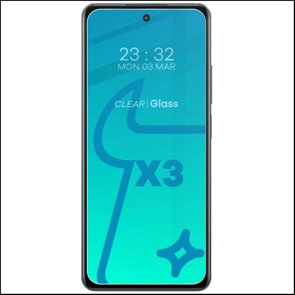 BIZON Clear 3x Bildschirmglas + Kameraglas für Realme C67 4G - 3