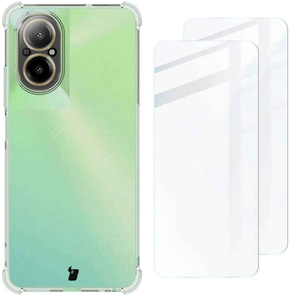Bizon Case Clear Pack carcasă + 2x sticlă de protecție pentru ecran Realme C67 4G transparentă - 1