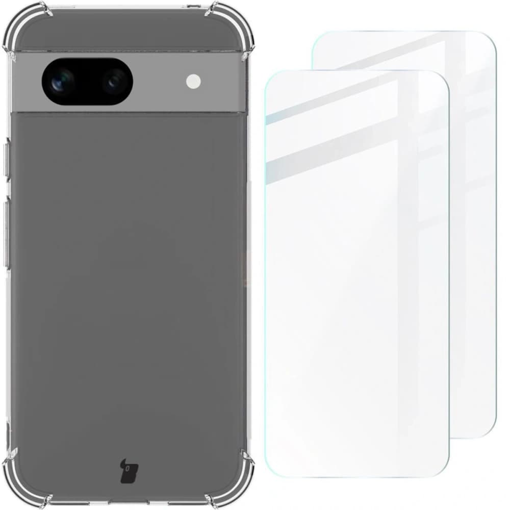 Bizon Case Clear Pack tok + 2x képernyőüveg Google Pixel 8a átlátszó - 1