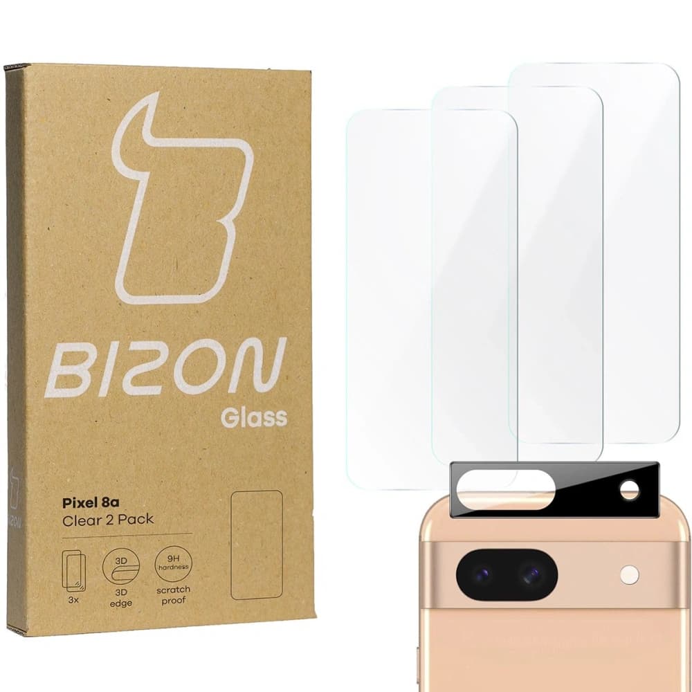 BIZON Clear 3x képernyő üveg + kamera üveg Google Pixel 8a - 1