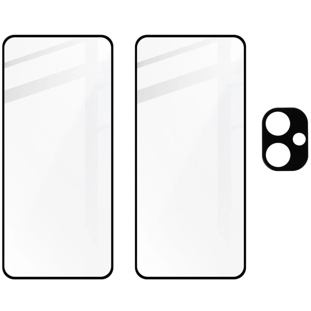 Bizon Glass Edge 2 3D Pack gehärtetes Glas - [2 PACK] + Linsenschutz Xiaomi Redmi Note 13 Pro+ 5G schwarz - 5