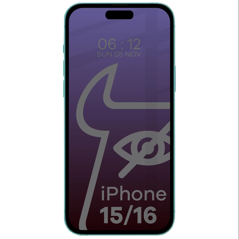 Bizon Glass Edge Shadow Apple iPhone 16/15 tinted with a black frame - 3