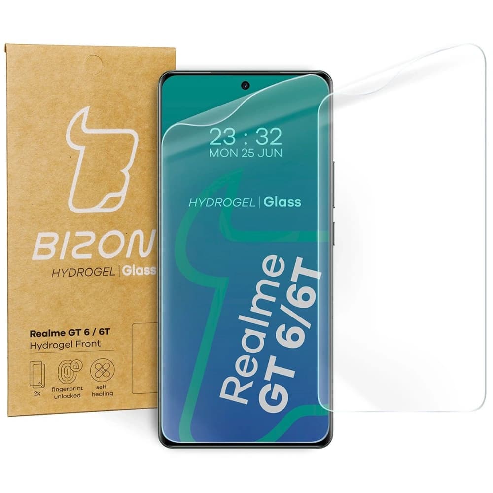 Folia hydrogelová na displej Bizon Glass Hydrogel Front pro Realme GT 6 / 6T [2 PACK] - 1