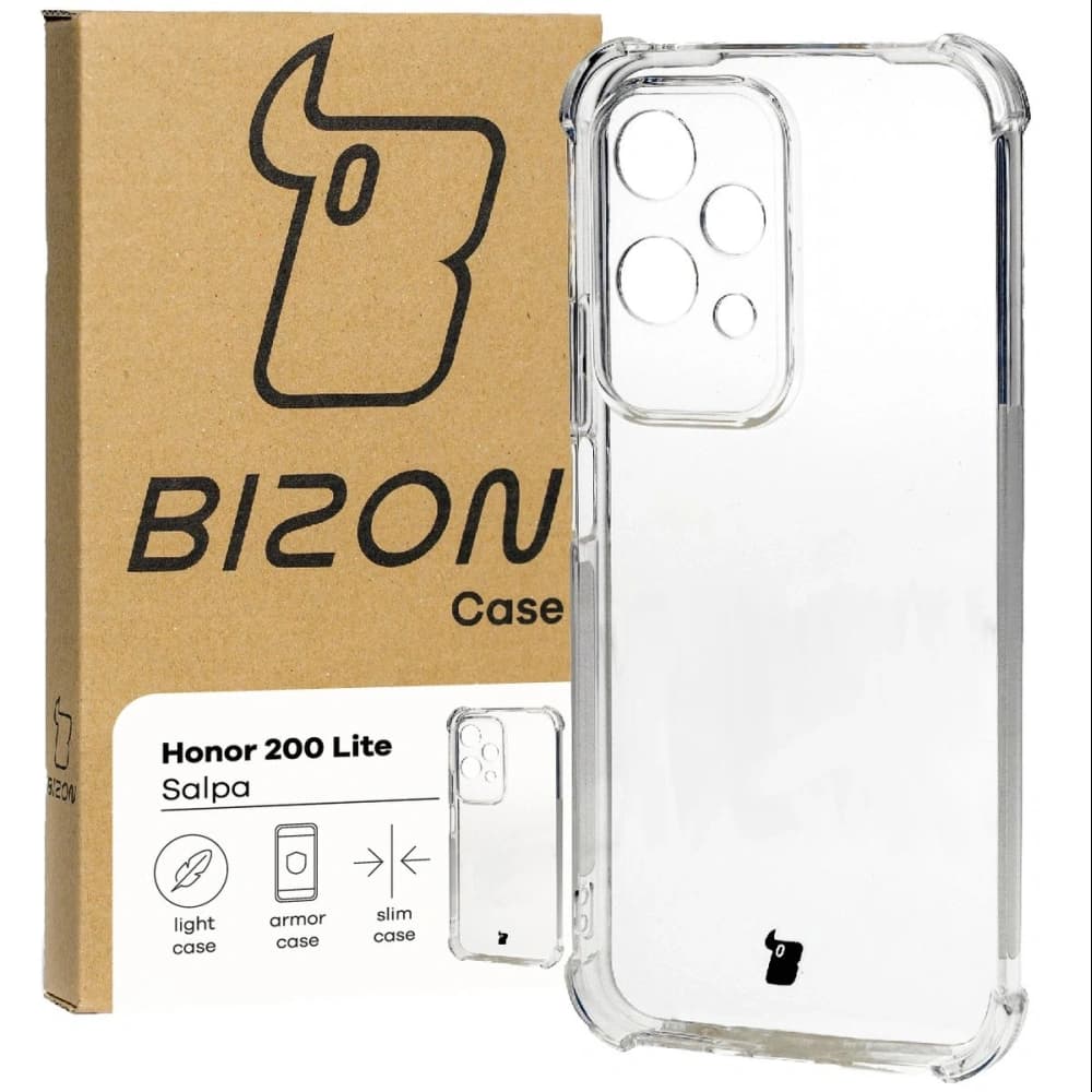 Elastické pouzdro Bizon Case Salpa pro Honor 200 Lite průhledné - 1