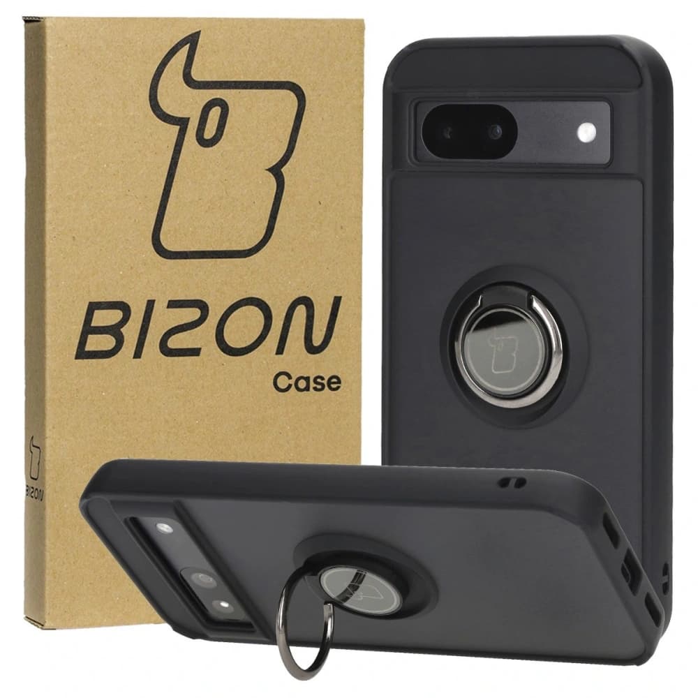 Bizon Case Hybrid Ring Google Pixel 8a füstös fekete kerettel - 1