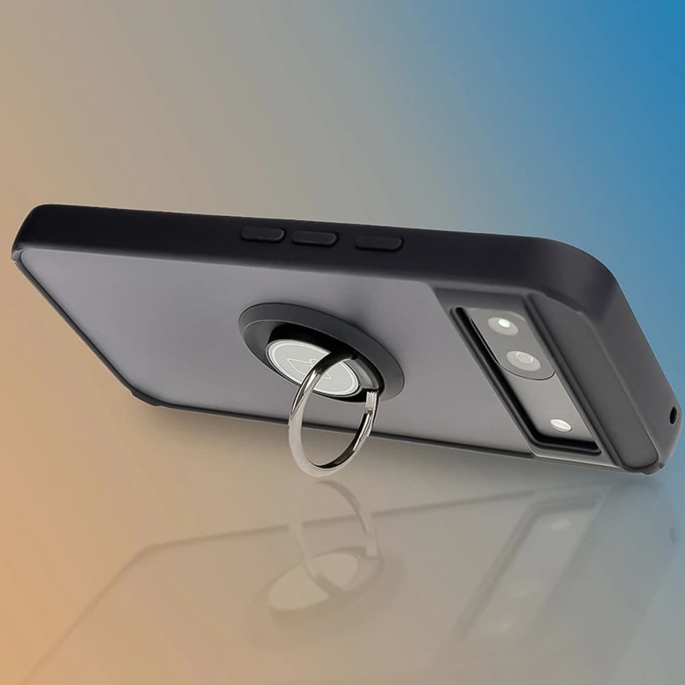 Bizon Case Hybrid Ring Google Pixel 8a füstös fekete kerettel - 9