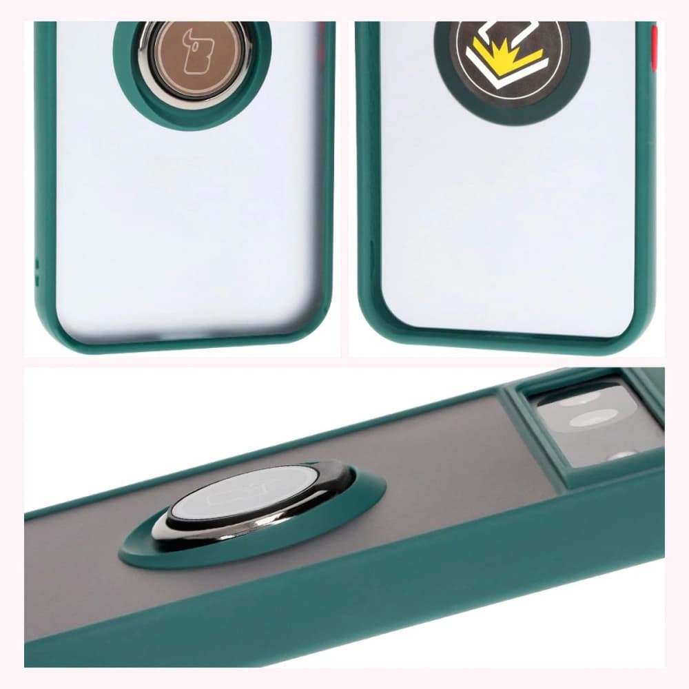 Bizon Case Hybrid Ring Google Pixel 8a füstös színben, sötétzöld kerettel - 6