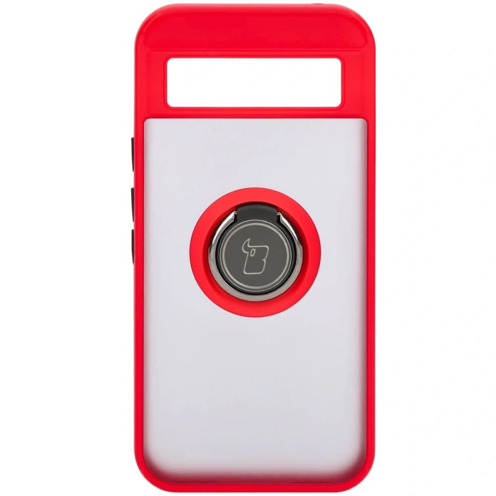 Bizon Case Hybrid Ring Google Pixel 8a füstös piros kerettel - 2