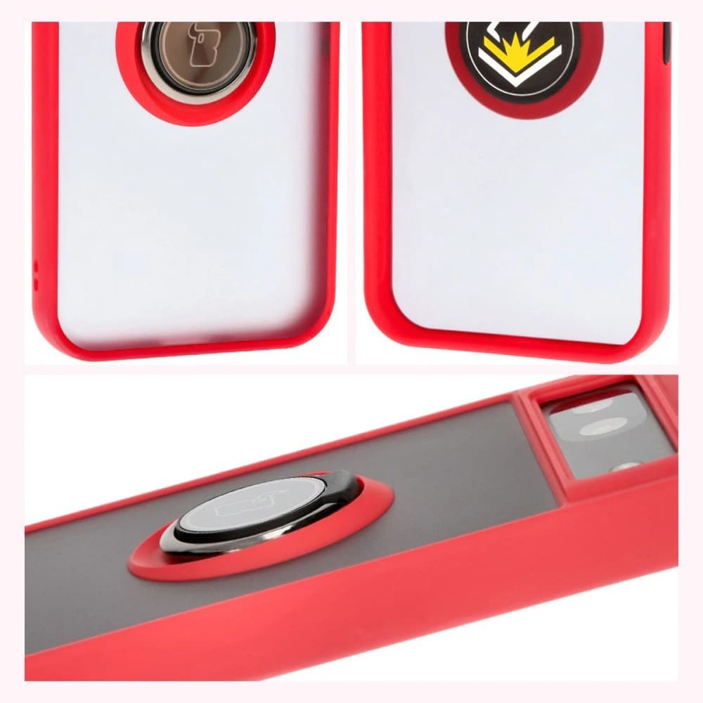 Bizon Case Hybrid Ring Google Pixel 8a füstös piros kerettel - 6