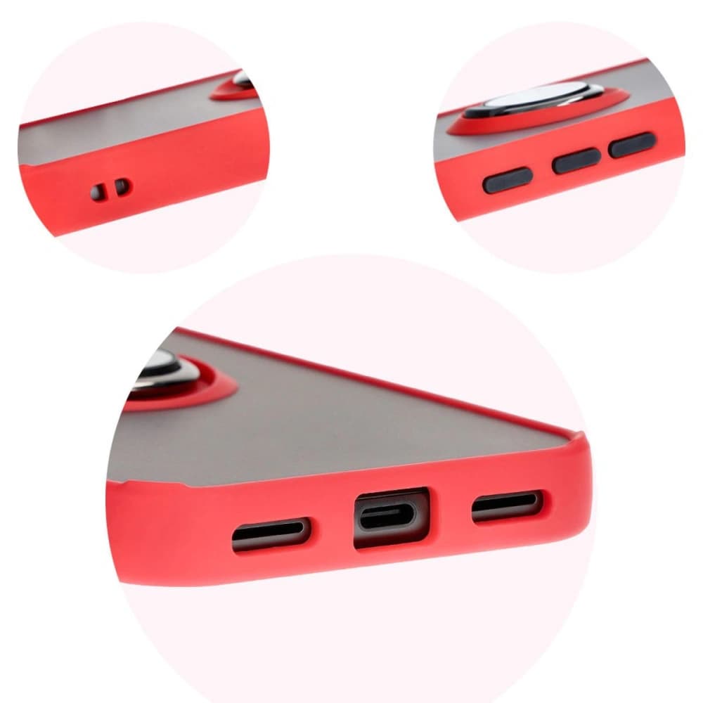 Bizon Case Hybrid Ring Google Pixel 8a füstös piros kerettel - 8