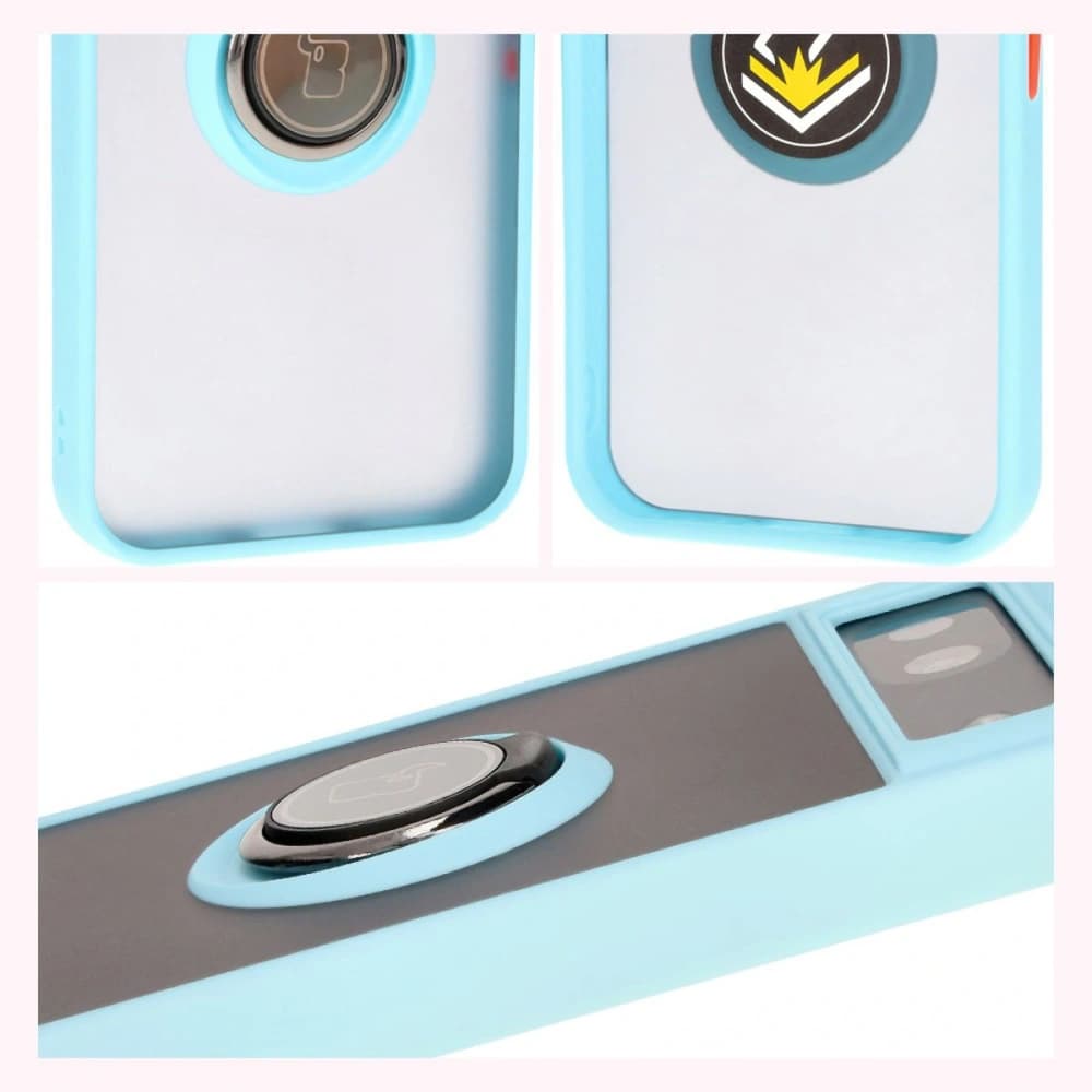 Bizon Case Hybrid Ring Google Pixel 8a füstös színű, világoskék kerettel - 6