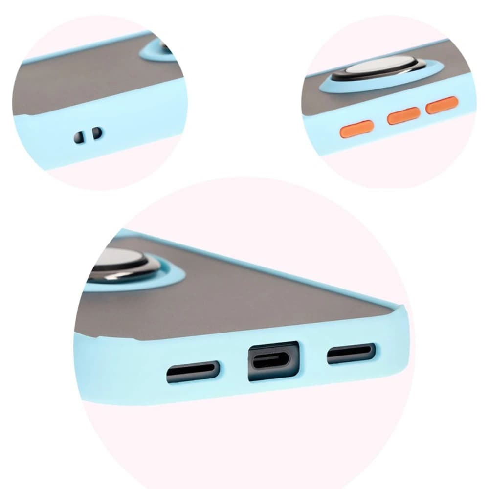 Bizon Case Hybrid Ring Google Pixel 8a füstös színű, világoskék kerettel - 8