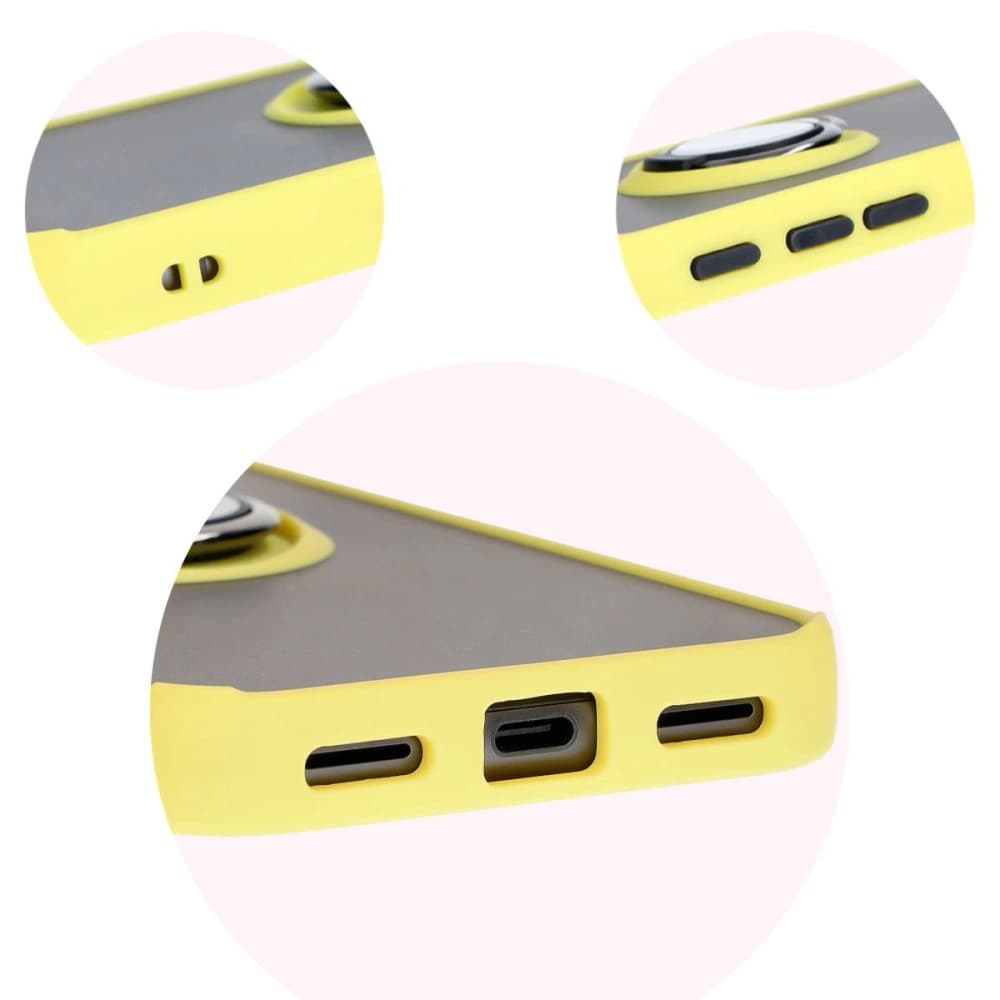 Bizon Case Hybrid Ring Google Pixel 8a füstös sárga kerettel - 8