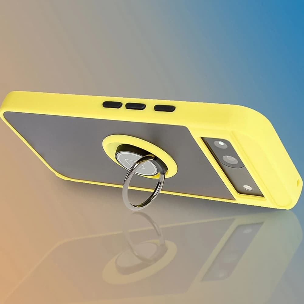 Bizon Case Hybrid Ring Google Pixel 8a füstös sárga kerettel - 9