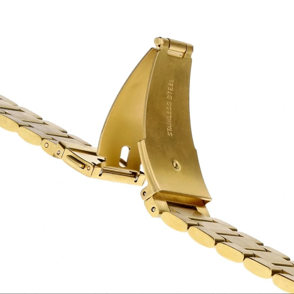 Pásek z nerezové oceli Bizon Strap Watch Aura do Samsung Galaxy Watch FE/7/6/6 Classic/5/5 Pro/4/4 Classic zlatý - 4