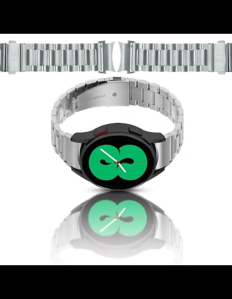 Bizon Strap Uhr Aura Samsung Galaxy Watch FE/7/6/6 Classic/5/5 Pro/4/4 Classic silber