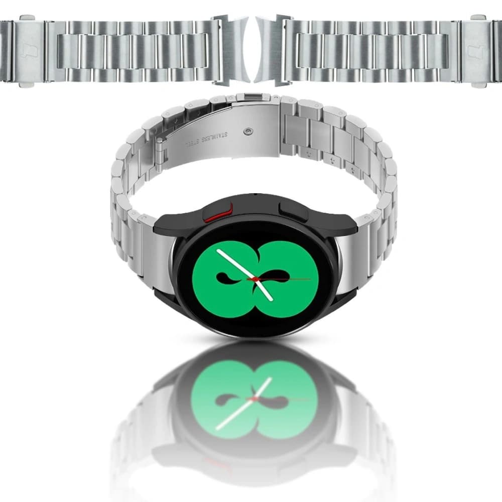 Bizon Strap Watch Aura Samsung Galaxy Watch FE/7/6/6 Classic/5/5 Pro/4/4 Classic silver