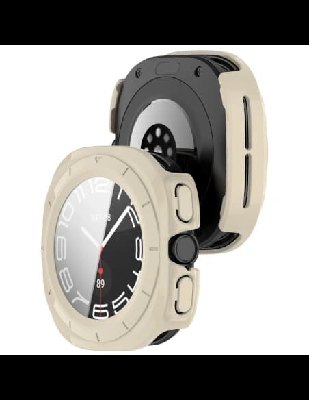 Bizon Case+Glass Óra Samsung Galaxy Óra Ultra 47 mm bézs