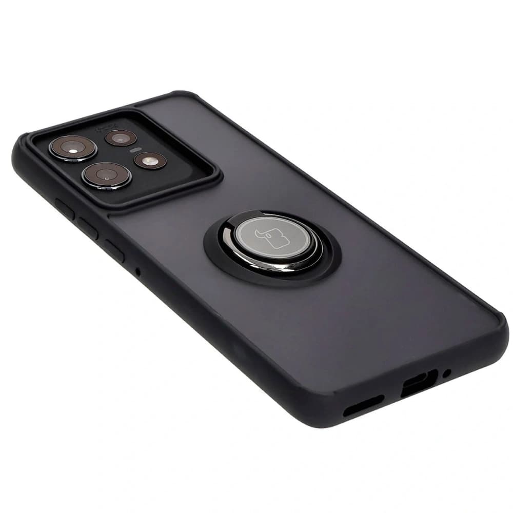Bizon Case Hybrid Gyűrű Motorola Edge 50 Pro füstös színben, fekete kerettel - 4