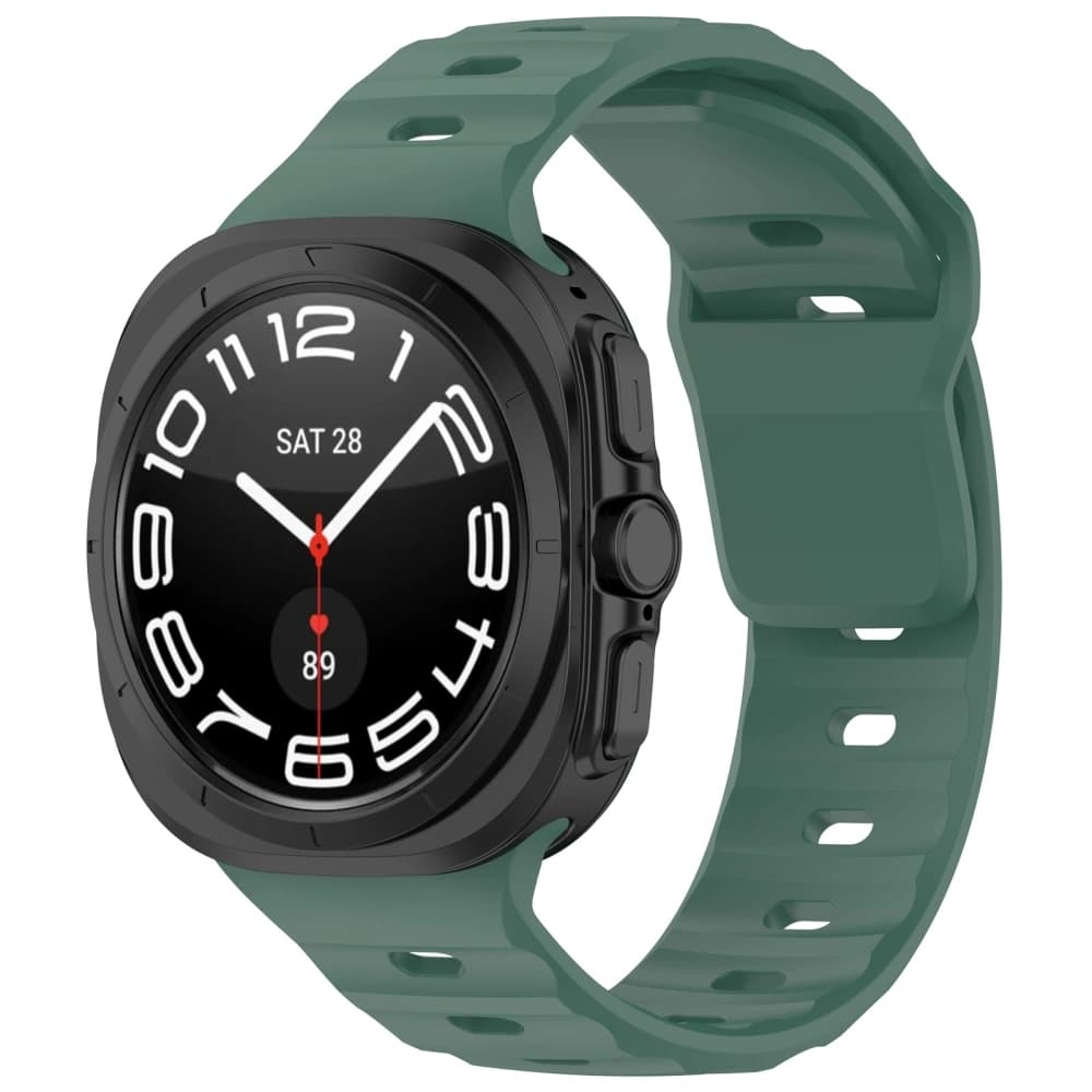 Bizon Strap-Uhr Silikon Samsung Galaxy Watch Ultra 47 mm dunkelgrün