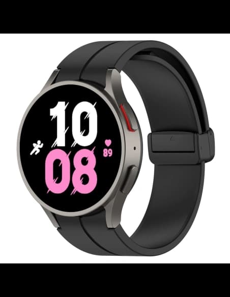 Bizon Strap Uhr Silikon Samsung Galaxy Watch FE/7/6/6 Classic/5/5 Pro/4/4 Classic schwarz