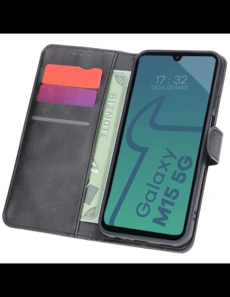 Etui s klopou Bizon Case Pocket do Samsung Galaxy M15 5G černé