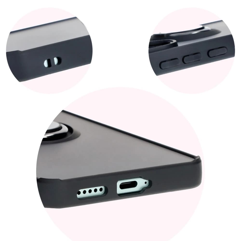 Bizon Case Hybrid Ring Xiaomi Poco F6 rauchig mit einem schwarzen Rahmen - 8