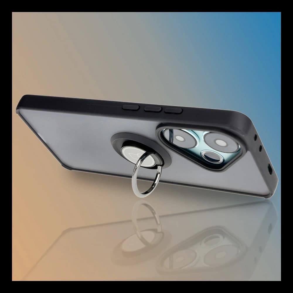 Bizon Case Hybrid Ring Xiaomi Poco F6 rauchig mit einem schwarzen Rahmen - 9