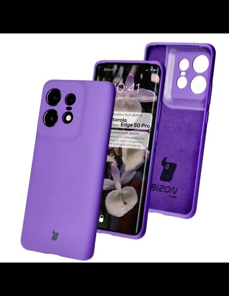 Bizon Soft Case Motorola Edge 50 Pro lila