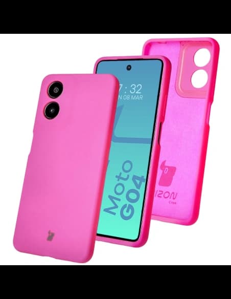 Bizon Soft Case Motorola Moto G04 neon rózsaszín