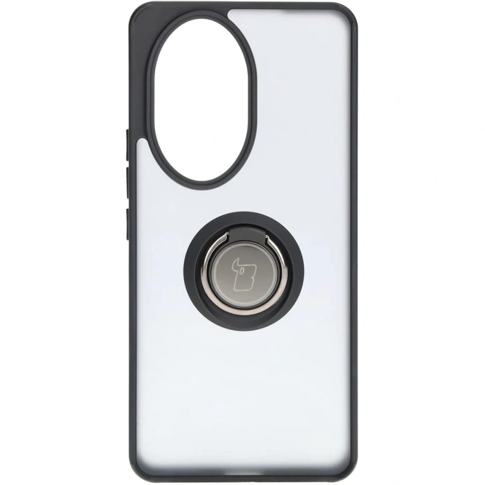Etui s držákem na prst Bizon Case Hybrid Ring pro Honor 200 Pro kouřové s černým rámečkem - 2