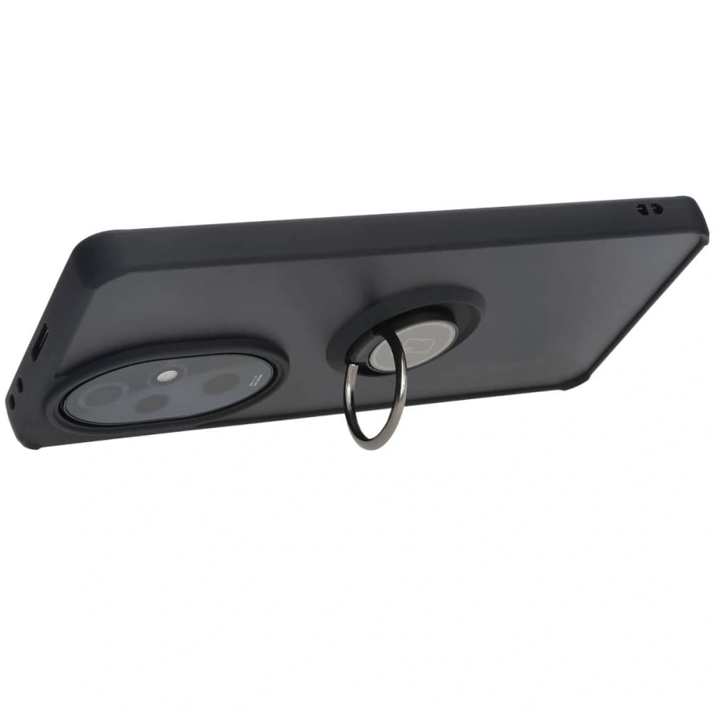 Etui s držákem na prst Bizon Case Hybrid Ring pro Honor 200 Pro kouřové s černým rámečkem - 5