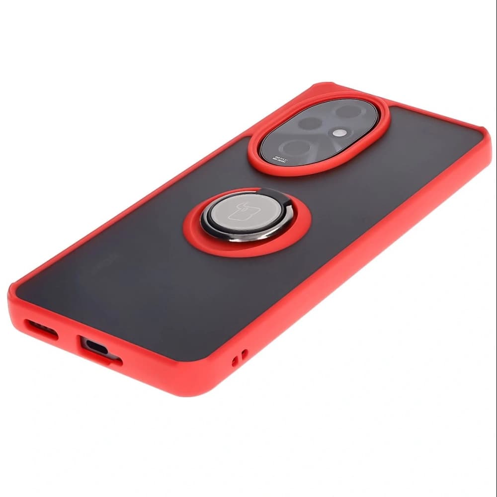 Bizon Case Hybrid Ring Honor 200 Pro smoky with a red frame - 3