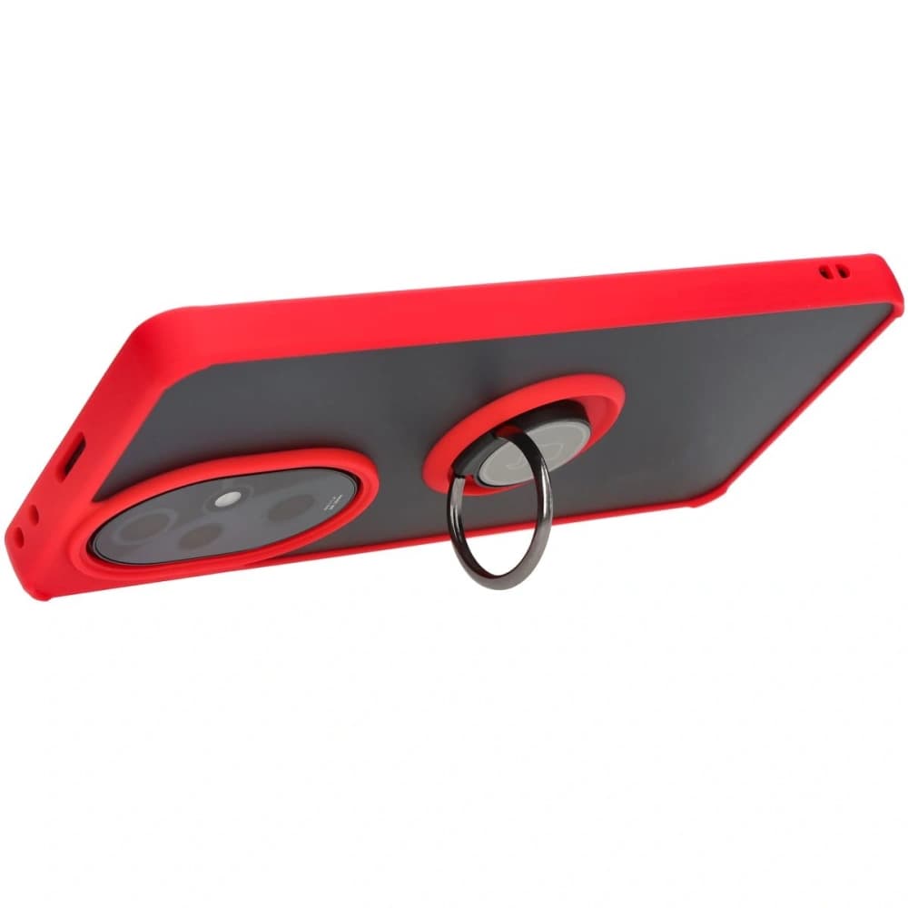 Bizon Case Hybrid Ring Honor 200 Pro smoky with a red frame - 5