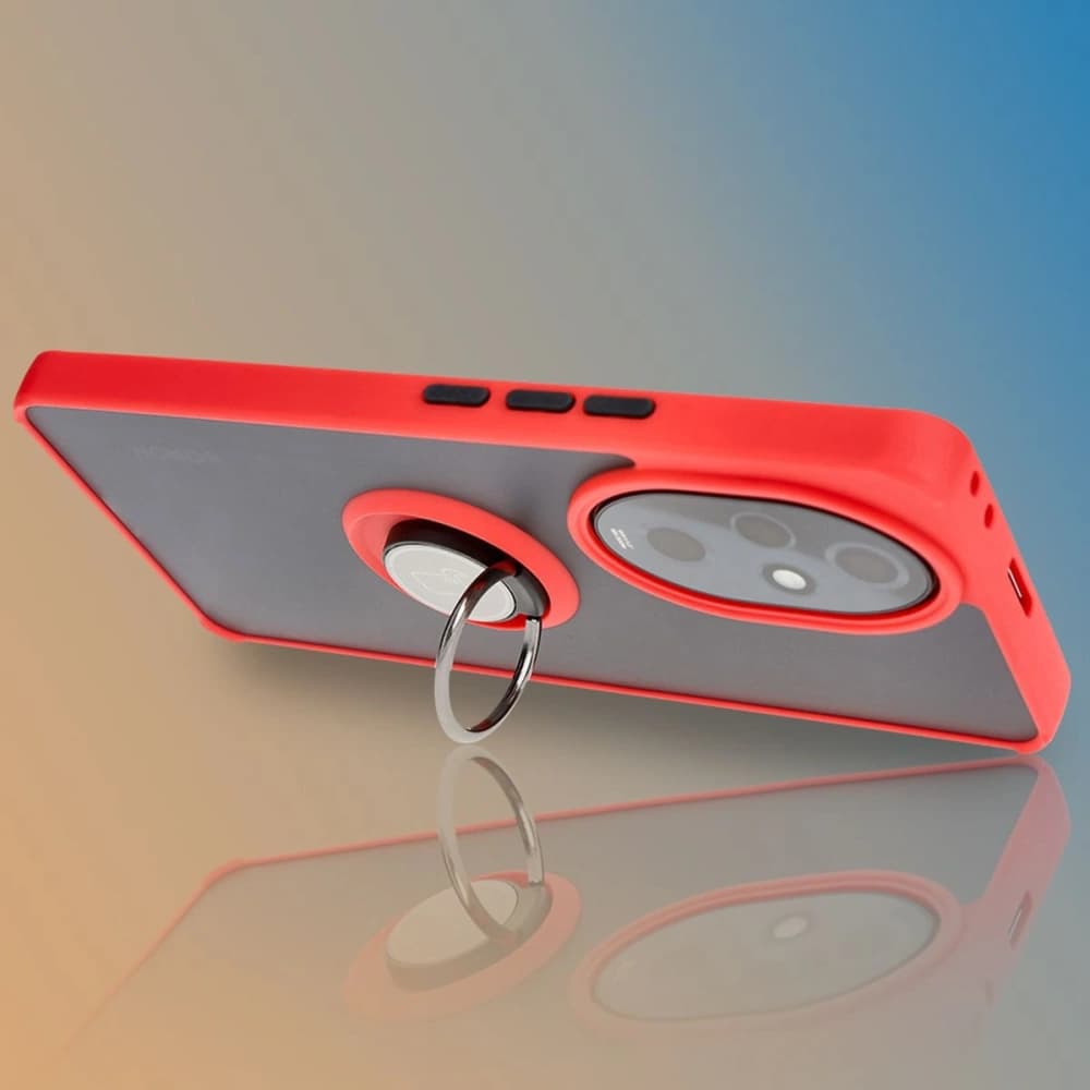 Bizon Case Hybrid Ring Honor 200 Pro smoky with a red frame - 9