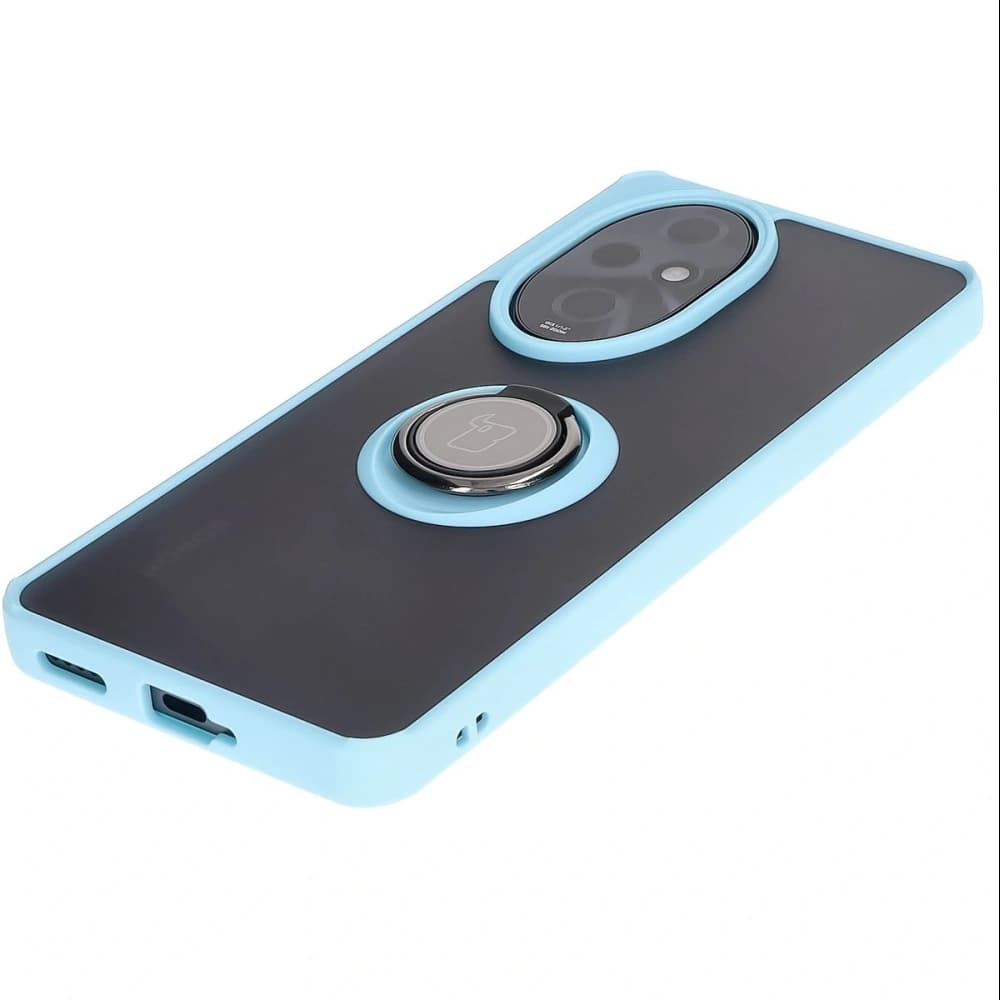 Bizon Case Hybrid Ring Honor 200 Pro smoky with a light blue frame - 3