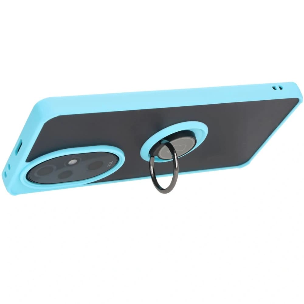 Bizon Case Hybrid Ring Honor 200 Pro smoky with a light blue frame - 5