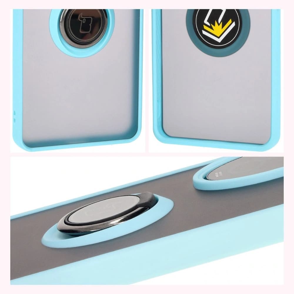 Bizon Case Hybrid Ring Honor 200 Pro smoky with a light blue frame - 6