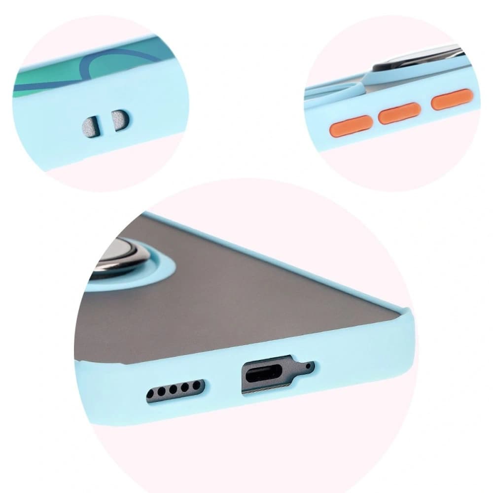 Bizon Case Hybrid Ring Honor 200 Pro smoky with a light blue frame - 8