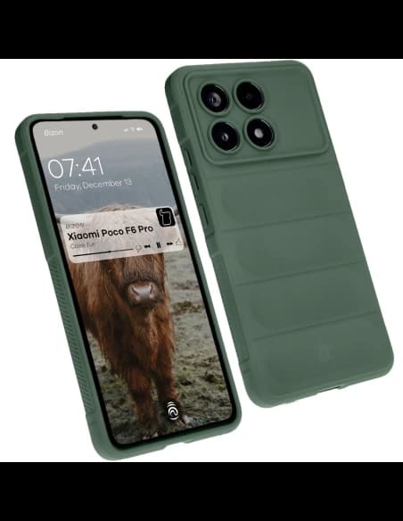 Pancerne etui Bizon Case Tur do Xiaomi Poco F6 Pro tmavě zelené