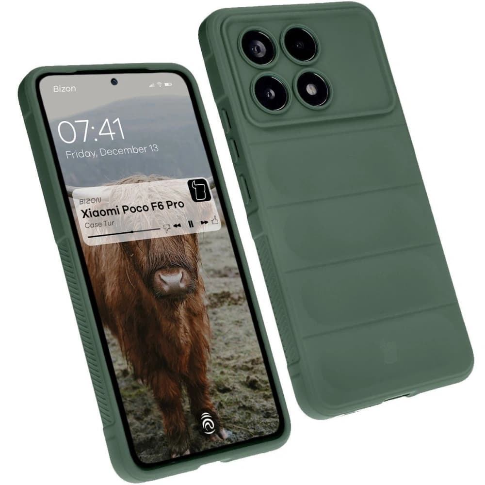 Pancerne etui Bizon Case Tur do Xiaomi Poco F6 Pro tmavě zelené