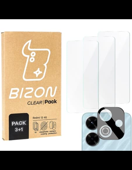 BIZON Clear 3x képernyő üveg + kamera üveg Xiaomi Redmi 13 4G